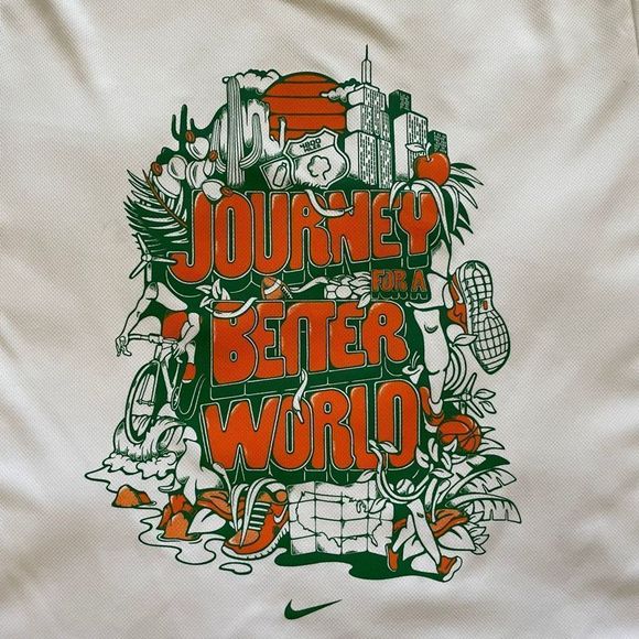 Nike “Journey For a Better World” Dri-Fit women’s white XL thin white top - Picture 2 of 15